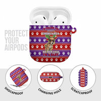 Chihuahua Christmas AirPods Case with I’m Not a Chihuahua I’m a Baby Quote and Red Purple Christmas Pattern - Wonder Print Shop