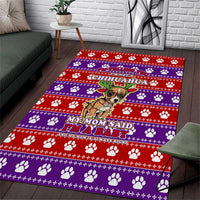 Chihuahua Christmas Area Rug with I’m Not a Chihuahua I’m a Baby Quote and Red Purple Christmas Pattern - Wonder Print Shop