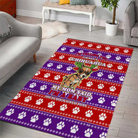 Chihuahua Christmas Area Rug with I’m Not a Chihuahua I’m a Baby Quote and Red Purple Christmas Pattern - Wonder Print Shop