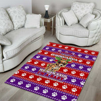 Chihuahua Christmas Area Rug with I’m Not a Chihuahua I’m a Baby Quote and Red Purple Christmas Pattern - Wonder Print Shop