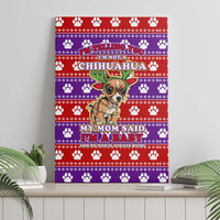 Chihuahua Christmas Canvas Wall Art with I’m Not a Chihuahua I’m a Baby Quote and Red Purple Christmas Pattern - Wonder Print Shop