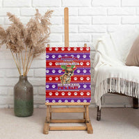 Chihuahua Christmas Canvas Wall Art with I’m Not a Chihuahua I’m a Baby Quote and Red Purple Christmas Pattern - Wonder Print Shop