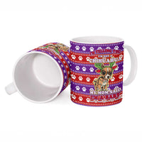 Chihuahua Christmas Ceramic Mug with I’m Not a Chihuahua I’m a Baby Quote and Red Purple Christmas Pattern - Wonder Print Shop