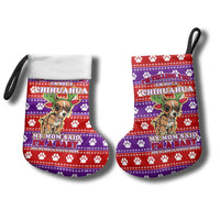 Chihuahua Christmas Stocking with I’m Not a Chihuahua I’m a Baby Quote and Red Purple Christmas Pattern - Wonder Print Shop