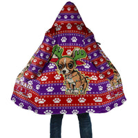 Chihuahua Christmas Cloak with I’m Not a Chihuahua I’m a Baby Quote and Red Purple Christmas Pattern - Wonder Print Shop
