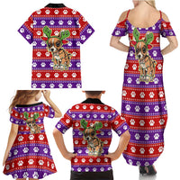 Chihuahua Christmas Family Matching Summer Maxi Dress and Hawaiian Shirt with I’m Not a Chihuahua I’m a Baby Quote and Red Purple Christmas Pattern - Wonder Print Shop