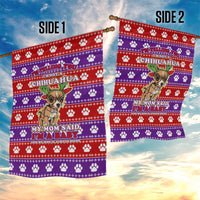Chihuahua Christmas Garden Flag with I’m Not a Chihuahua I’m a Baby Quote and Red Purple Christmas Pattern - Wonder Print Shop