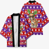 Chihuahua Christmas Kimono with I’m Not a Chihuahua I’m a Baby Quote and Red Purple Christmas Pattern - Wonder Print Shop