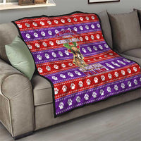 Chihuahua Christmas Quilt with I’m Not a Chihuahua I’m a Baby Quote and Red Purple Christmas Pattern - undefined