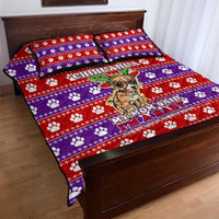 Chihuahua Christmas Quilt Bed Set with I’m Not a Chihuahua I’m a Baby Quote and Red Purple Christmas Pattern - Wonder Print Shop