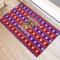 Chihuahua Christmas Rubber Doormat with I’m Not a Chihuahua I’m a Baby Quote and Red Purple Christmas Pattern - Wonder Print Shop
