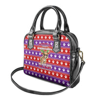 Chihuahua Christmas Shoulder Handbag with I’m Not a Chihuahua I’m a Baby Quote and Red Purple Christmas Pattern - Wonder Print Shop