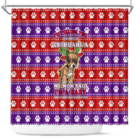 Chihuahua Christmas Shower Curtain with I’m Not a Chihuahua I’m a Baby Quote and Red Purple Christmas Pattern - Wonder Print Shop