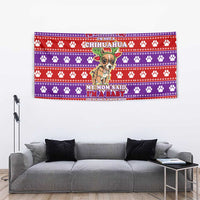 Chihuahua Christmas Tapestry with I’m Not a Chihuahua I’m a Baby Quote and Red Purple Christmas Pattern - Wonder Print Shop