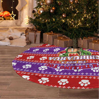Chihuahua Christmas Tree Skirt with I’m Not a Chihuahua I’m a Baby Quote and Red Purple Christmas Pattern - Wonder Print Shop