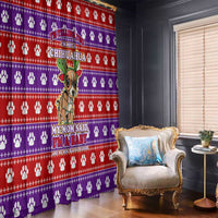 Chihuahua Christmas Window Curtain with I’m Not a Chihuahua I’m a Baby Quote and Red Purple Christmas Pattern - Wonder Print Shop