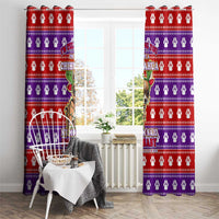 Chihuahua Christmas Window Curtain with I’m Not a Chihuahua I’m a Baby Quote and Red Purple Christmas Pattern - Wonder Print Shop