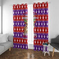 Chihuahua Christmas Window Curtain with I’m Not a Chihuahua I’m a Baby Quote and Red Purple Christmas Pattern - Wonder Print Shop