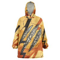 Pakhet Lion Head Kid Wearable Blanket Hoodie with Claw Marks in Fiery Ancient Egyptian Motif