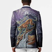 Pakhet Panther Blazer with Cosmic Feline Eye on Starry Night River