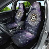 Pakhet Panther Car Seat Cover with Cosmic Feline Eye on Starry Night River