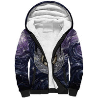 Pakhet Panther Sherpa Hoodie with Cosmic Feline Eye on Starry Night River