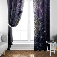 Pakhet Panther Window Curtain with Cosmic Feline Eye on Starry Night River