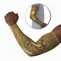 Renenutet Golden Cobra Arm Sleeves with Wheat Motif in Egyptian Agricultural Theme