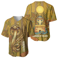 Renenutet Golden Cobra Baseball Jersey with Wheat Motif in Egyptian Agricultural Theme