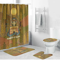 Renenutet Golden Cobra Bathroom Set with Wheat Motif in Egyptian Agricultural Theme