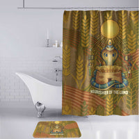 Renenutet Golden Cobra Bathroom Set with Wheat Motif in Egyptian Agricultural Theme