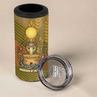 Renenutet Golden Cobra 4 in 1 Can Cooler Tumbler with Wheat Motif in Egyptian Agricultural Theme