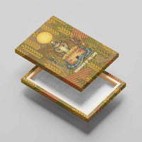 Renenutet Golden Cobra Canvas Wall Art with Wheat Motif in Egyptian Agricultural Theme