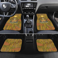 Renenutet Golden Cobra Car Mats with Wheat Motif in Egyptian Agricultural Theme