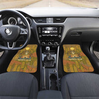 Renenutet Golden Cobra Car Mats with Wheat Motif in Egyptian Agricultural Theme
