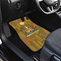 Renenutet Golden Cobra Car Mats with Wheat Motif in Egyptian Agricultural Theme