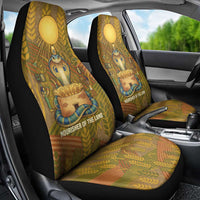 Renenutet Golden Cobra Car Seat Cover with Wheat Motif in Egyptian Agricultural Theme