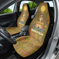 Renenutet Golden Cobra Car Seat Cover with Wheat Motif in Egyptian Agricultural Theme