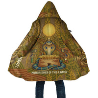 Renenutet Golden Cobra Cloak with Wheat Motif in Egyptian Agricultural Theme