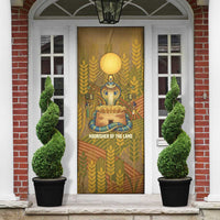 Renenutet Golden Cobra Door Cover with Wheat Motif in Egyptian Agricultural Theme