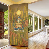 Renenutet Golden Cobra Door Cover with Wheat Motif in Egyptian Agricultural Theme