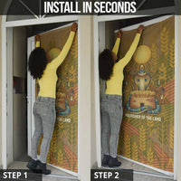 Renenutet Golden Cobra Door Cover with Wheat Motif in Egyptian Agricultural Theme