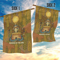 Renenutet Golden Cobra Garden Flag with Wheat Motif in Egyptian Agricultural Theme
