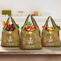 Renenutet Golden Cobra Grocery Bag with Wheat Motif in Egyptian Agricultural Theme