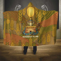 Renenutet Golden Cobra Hooded Blanket with Wheat Motif in Egyptian Agricultural Theme