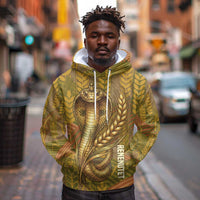 Renenutet Golden Cobra Hoodie with Wheat Motif in Egyptian Agricultural Theme