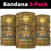 Renenutet Golden Cobra Neck Gaiter with Wheat Motif in Egyptian Agricultural Theme