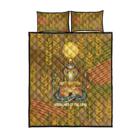 Renenutet Golden Cobra Quilt Bed Set with Wheat Motif in Egyptian Agricultural Theme