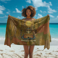 Renenutet Golden Cobra Sarong with Wheat Motif in Egyptian Agricultural Theme