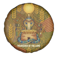 Renenutet Golden Cobra Spare Tire Cover with Wheat Motif in Egyptian Agricultural Theme